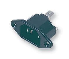 520-0000-95 - DELTRON COMPONENTS - 520-0000-95 - IEC Power Connector, IEC C14 Inlet, 10 A, 250 VAC, Quick Connect, Snap-In, Flange Mount