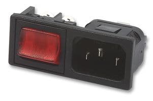 BZM27/Z0000/59B - BULGIN / PARTNER STOCK - BZM27/Z0000/59B - Un-Filtered IEC Power Entry Module, IEC C14, General Purpose, 10 A, 250 VAC, 2-Pole Switch