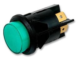 C7053AFNAB - BULGIN / PARTNER STOCK - C7053AFNAB - Pushbutton Switch, 7000 Series, 25 mm, DPST, On-Off, Round, Green
