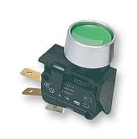 C0911KBAAL - BULGIN / PARTNER STOCK - C0911KBAAL - Industrial Pushbutton Switch, 0911 Series, 12.7 mm, SPDT, On-(On), Round, Green