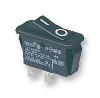 C1300ABAAA - BULGIN / PARTNER STOCK - C1300ABAAA - Rocker Switch, On-Off, SPST, Non Illuminated, Panel Mount, Black, 1300 Series