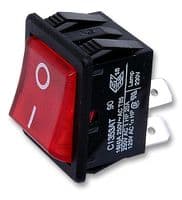 C1353ATNAN - BULGIN / PARTNER STOCK - C1353ATNAN - Rocker Switch, Off-On, DPST, Illuminated, Panel Mount, Red, 1350 Series