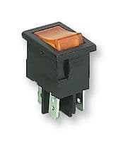 H8553VBNAO - BULGIN / PARTNER STOCK - H8553VBNAO - Rocker Switch, Off-On, DPST, Illuminated, Panel Mount, Amber, 8500 Series