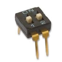 A6TN-2104 - OMRON ELECTRONIC COMPONENTS - A6TN-2104 - DIP / SIP Switch, Raised Slide, 2 Circuits, Slide, Through Hole, SPST, 24 V, 25 mA
