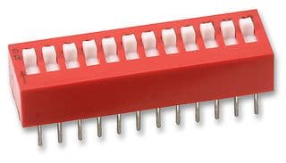 78B12ST - GRAYHILL - 78B12ST - DIP / SIP Switch, 12 Circuits, Slide, Through Hole, SPST, 24 V, 150 mA