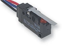 D2VW-01L1A-1M - OMRON ELECTRONIC COMPONENTS - D2VW-01L1A-1M - Microswitch, Miniature, Short Lever, SPDT, Wire Leaded, 100 mA, 30 V