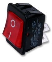 C1353ABNAC - BULGIN / PARTNER STOCK - C1353ABNAC - Rocker Switch, Off-On, DPST, Illuminated, Panel Mount, Red, 1350 Series