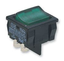 H8653VBNAD - BULGIN / PARTNER STOCK - H8653VBNAD - Rocker Switch, Off-On, DPST, Illuminated, Panel Mount, Green, 8600 Series