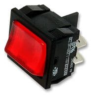 H8653VBNAC - BULGIN / PARTNER STOCK - H8653VBNAC - Rocker Switch, On-Off, DPST, Illuminated, Panel Mount, Red, 8600 Series