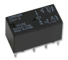 G5V-2 DC24 - OMRON ELECTRONIC COMPONENTS - G5V-2 DC24 - Signal Relay, 24 VDC, DPDT, 2 A, G5V-2 Series, Through Hole, Non Latching
