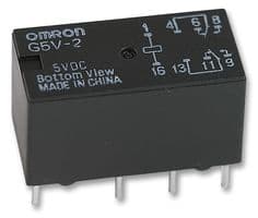 G5V-2 DC3 - OMRON ELECTRONIC COMPONENTS - G5V-2 DC3 - Signal Relay, 3 VDC, DPDT, 2 A, G5V-2 Series, Through Hole, Non Latching