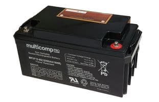 MPUF12-65 - MULTICOMP PRO - MPUF12-65 - Rechargeable Battery, 12 V, Lead Acid, 65 Ah, Bolt, 1