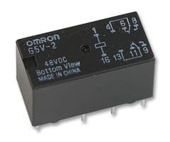 G5V-2 DC48 - OMRON ELECTRONIC COMPONENTS - G5V-2 DC48 - Signal Relay, 48 VDC, DPDT, 2 A, G5V-2 Series, Through Hole, Non Latching