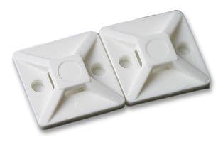 151-28529 MB5A-PA66-WH - HELLERMANNTYTON - 151-28529 MB5A-PA66-WH - Cable Tie Mount, Type MB5A 4 Way, Adhesive, 4.7 mm, White, Nylon 6.6 (Polyamide 6.6), 37.7 mm