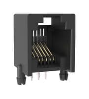 RJE291660014G - AMPHENOL COMMUNICATIONS SOLUTIONS - RJE291660014G - Modular Connector, Modular Jack, 1 x 1 (Port), 6P6C, Cat5, Through Hole Mount