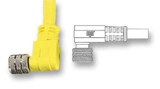404001E03M050 - MOLEX - 404001E03M050 - Sensor Cable, 90° M8 Receptacle, Free End, 4 Positions, 5 m, 16.4 ft