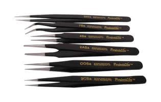 JS-555T - DURATOOL - JS-555T - Tweezers Set, 6 Pieces, 2A, 3C, OO, 7, SS, 4, Stainless Steel Body