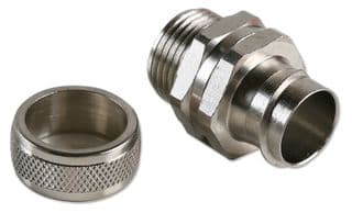 GBM0404 - ABB - KOPEX - GBM0404 - Conduit Connector, KF-E Swivel, M20, Straight, Brass, Metallic - Nickel Finish, 34.3 mm, IP54
