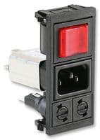 BZV03/A0620/06 - BULGIN / PARTNER STOCK - BZV03/A0620/06 - Filtered IEC Power Entry Module, IEC C14, 6 A, 250 VAC, 2-Pole Switch, 2-Pole Fuse Holder