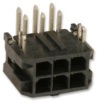 43045-0622 - MOLEX - 43045-0622 - Pin Header, Right Angle, Wire-to-Board, 3 mm, 2 Rows, 6 Contacts, Through Hole Right Angle