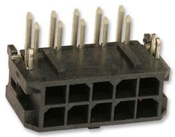 43045-1022 - MOLEX - 43045-1022 - Pin Header, Right Angle, Wire-to-Board, 3 mm, 2 Rows, 10 Contacts, Through Hole Right Angle