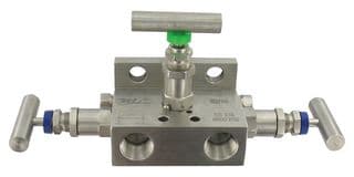BBV-1F - DWYER - BBV-1F - Block Manifold, 3 Valve, 1/2" NPT, DIN 19213 Flange, Stainless Steel Body, Liquids / Gases / Steam