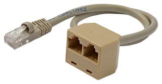 RJ45SPLITTER - STARTECH - RJ45SPLITTER - Ethernet Cable, Cat5, Cat5e, RJ45 Plug to 2x RJ45 Jack, UTP (Unshielded Twisted Pair), Beige