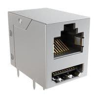 RJE36188210H - AMPHENOL COMMUNICATIONS SOLUTIONS - RJE36188210H - Modular Connector, RJ45 Jack with HDMI, 2 x 1 (Stacked), 8P8C, Cat3, Cat5, Through Hole Mount