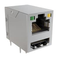 RJE36188214H - AMPHENOL COMMUNICATIONS SOLUTIONS - RJE36188214H - Modular Connector, RJ45 Jack with HDMI, 2 x 1 (Stacked), 8P8C, Cat3, Cat5, Through Hole Mount