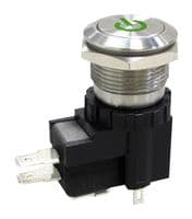 MPW19-A0F0L624-A1ZB - MULTICOMP PRO - MPW19-A0F0L624-A1ZB - Vandal Resistant Switch, 24 V LED, MP Vandal Resistant Switches Momentary, 19 mm, SPDT, Momentary