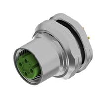 43-01236 - AMPHENOL CONEC - 43-01236 - Sensor Connector, M12, Female, 4 Positions, PCB Socket, Straight Panel Mount