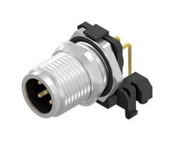 43-01206 - AMPHENOL CONEC - 43-01206 - Sensor Connector, M12, Male, 5 Positions, PCB Pin, Right Angle Panel Mount
