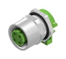 43-01223 - AMPHENOL CONEC - 43-01223 - Sensor Connector, M12, Female, 4 Positions, PCB Socket, Straight Panel Mount