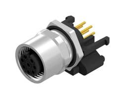43-01334 - AMPHENOL CONEC - 43-01334 - Sensor Connector, M12, Female, 8 Positions, PCB Socket, Straight Panel Mount
