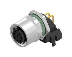 43-02739 - AMPHENOL CONEC - 43-02739 - Sensor Connector, M12, Female, 8 Positions, PCB Socket, Right Angle Panel Mount