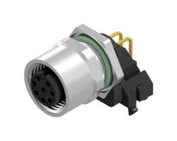 43-02740 - AMPHENOL CONEC - 43-02740 - Sensor Connector, M12, Female, 8 Positions, PCB Socket, Right Angle Panel Mount