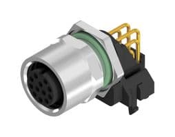 43-02741 - AMPHENOL CONEC - 43-02741 - Sensor Connector, M12, Female, 12 Positions, PCB Socket, Right Angle Panel Mount