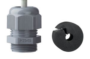 K345-1025-00 - HYLEC - K345-1025-00 - Cable Gland, M25 x 1.5, 3 mm, 8 mm, Nylon 6 (Polyamide 6), Light Grey, IP65