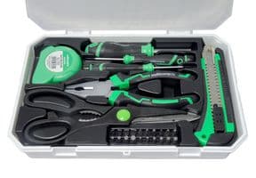 MP013669 - MULTICOMP PRO - MP013669 - Tool Set, 27-Pcs of Cutter Knife, Screwdriver Handle, Bits, 3M Measuring Tape, Scissors & Pliers