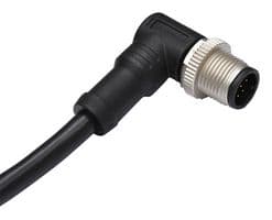 M12A-05BMMM-SR8B01 - AMPHENOL LTW - M12A-05BMMM-SR8B01 - Sensor Cable, Overmolded, 90° M12 Plug, Free End, 5 Positions, 1 m, 3.3 ft, M Series