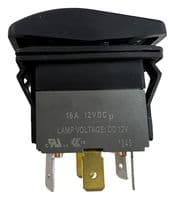 MPX5-234BNN-1ABD-4FN-S - MULTICOMP PRO - MPX5-234BNN-1ABD-4FN-S - Rocker Switch, 12VDC LED, IP67, On-Off-On, DPDT, Illuminated, Panel, Snap-In, Black