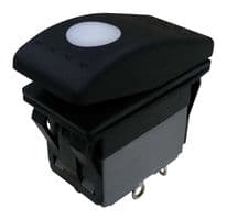 MPX5-264FNN-1ABD-3KN-S - MULTICOMP PRO - MPX5-264FNN-1ABD-3KN-S - Rocker Switch, 12VDC LED, IP67, (On)-Off-(On), DPDT, Illuminated, Panel, Snap-In, Black