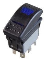 MPX5-214ENN-1ABD-4RN-S - MULTICOMP PRO - MPX5-214ENN-1ABD-4RN-S - Rocker Switch, 12VDC LED, IP67, On-Off, DPST-NO, Illuminated, Panel, Snap-In, Black