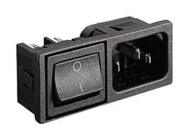 BZM42/Z0000/53C - BULGIN / PARTNER STOCK - BZM42/Z0000/53C - Un-Filtered IEC Power Entry Module, IEC C14, General Purpose, 10 A, 250 VAC, 1-Pole Switch