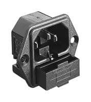 PF0002/63 - BULGIN / PARTNER STOCK - PF0002/63 - Un-Filtered IEC Power Entry Module, 3 Pole, Fused, IEC C14, General Purpose, 10 A, 250 VAC
