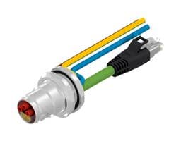 57-22000 - AMPHENOL CONEC - 57-22000 - Circular Cable Assembly, 3P+4S, Circular Receptacle to RJ45 Plug, 7 Ways, 19.7 ", 500 mm