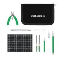 MP013861 - MULTICOMP PRO - MP013861 - Micro Precision Tool Set, Cutting Mat, 3x Mini Needle Files, Micro Knife, Mouldline Remover, Brush