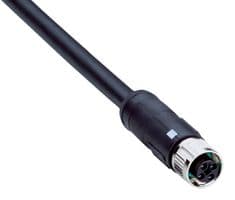 DOL-1204-G1M5C - SICK - DOL-1204-G1M5C - Sensor Cable, Black, M12 Receptacle, Free End, 4 Positions, 1.5 m, 4.92 ft