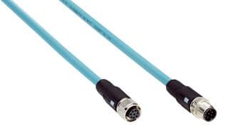 DSC-1208-G02MA - SICK - DSC-1208-G02MA - Sensor Cable, Water Blue, M12 Receptacle, M12 Plug, 8 Positions, 2 m, 6.6 ft