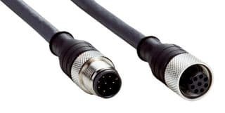 DSL-127SG20ME25KM0 - SICK - DSL-127SG20ME25KM0 - Sensor Cable, Black, M12 Receptacle, M12 Plug, 8 Positions, 20 m, 65.6 ft